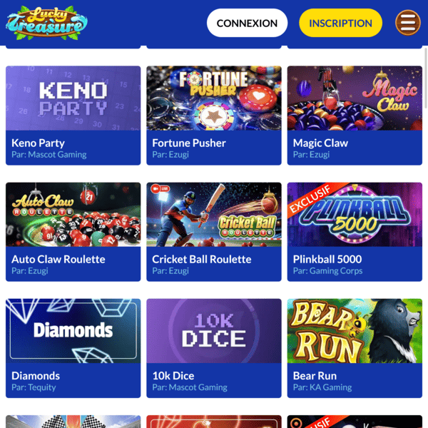 Lucky Treasure Casino — Jeux d'arcade, grille 2